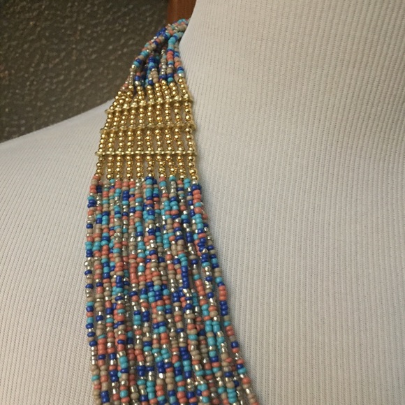 NWT Layered Seed/Metal Bead Necklace - Picture 2 of 3